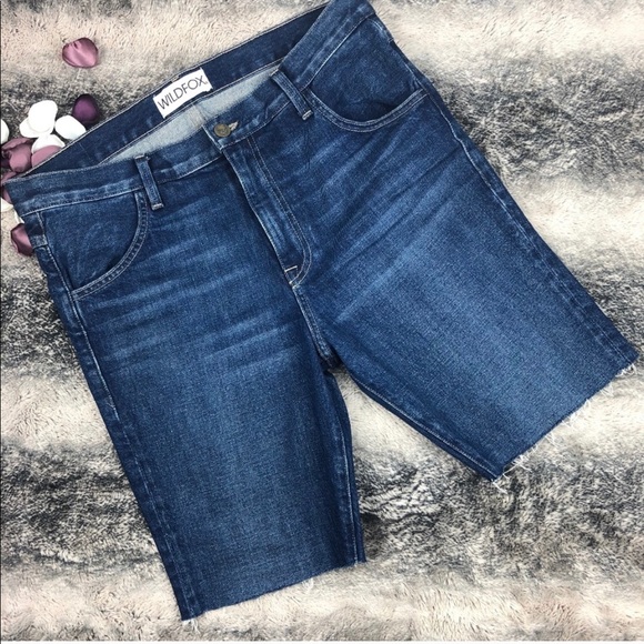 Wildfox Pants - ⭐️3/$20 Wildfox Dark Wash Raw Hem Cutoffs